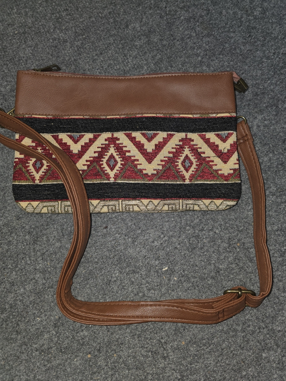 Canyon Sky Aztec Crossbody Bag in Brown and Red